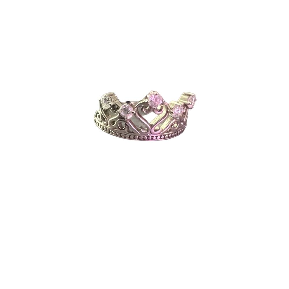 925 Sterling Silver Princess Tiara Ring size 7.75